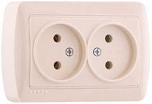 Розетка без заземления накладная Lezard Demet 2-м. кремовый картинка